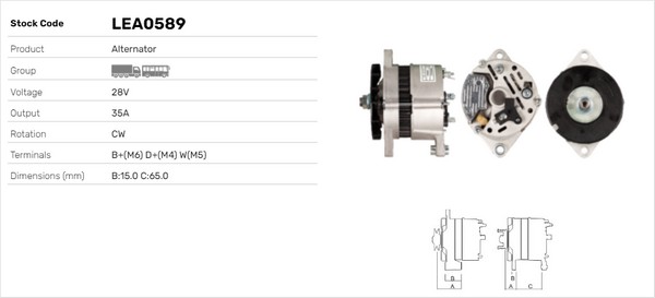 Generator / Alternator LEA0589 LUSA