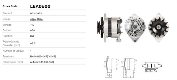 Generator / Alternator LEA0600 LUSA