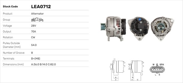 Generator / Alternator LEA0712 LUSA