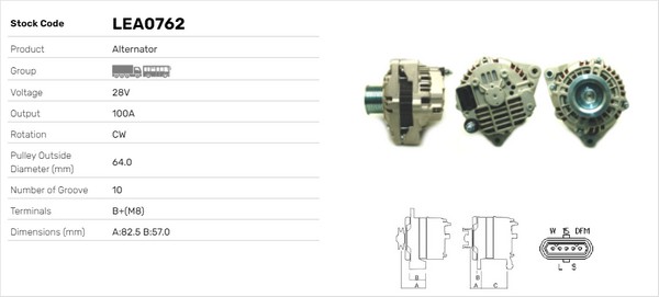 Generator / Alternator LEA0762 LUSA