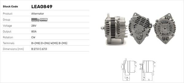Generator / Alternator LEA0849 LUSA