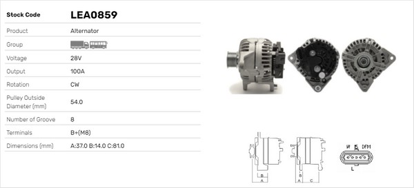Generator / Alternator LEA0859 LUSA