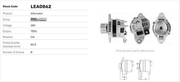 Generator / Alternator LEA0862 LUSA