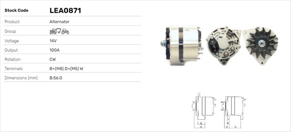 Generator / Alternator LEA0871 LUSA