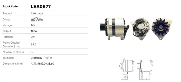 Generator / Alternator LEA0877 LUSA