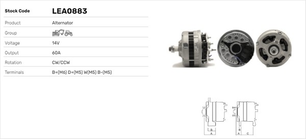 Generator / Alternator LEA0883 LUSA