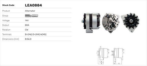 Generator / Alternator LEA0884 LUSA