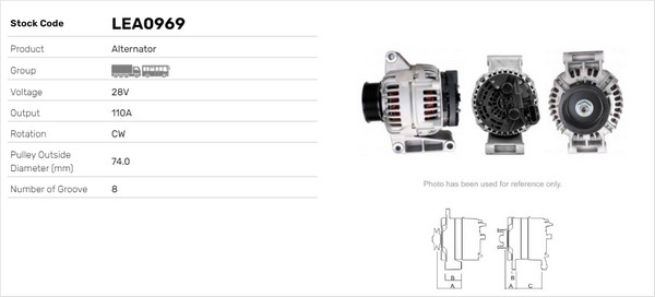 Generator / Alternator LEA0969 LUSA