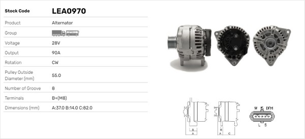 Generator / Alternator LEA0970 LUSA