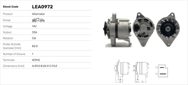 Generator / Alternator LEA0972 LUSA