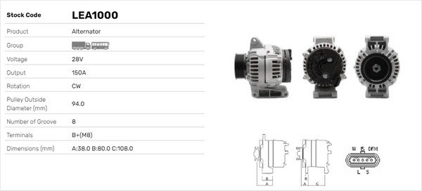 Generator / Alternator LEA1000 LUSA