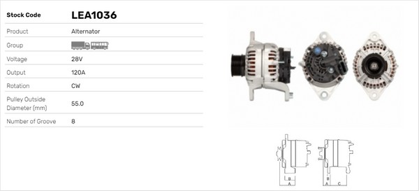 Generator / Alternator LEA1036 LUSA