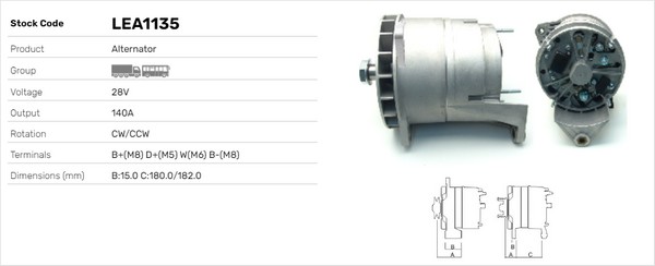 Generator / Alternator LEA1135 LUSA
