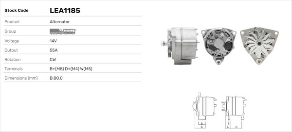 Generator / Alternator LEA1185 LUSA