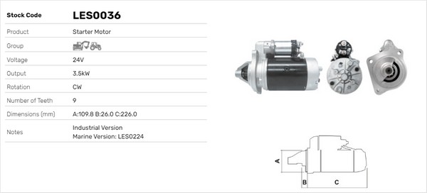 Starter LES0036 LUSA