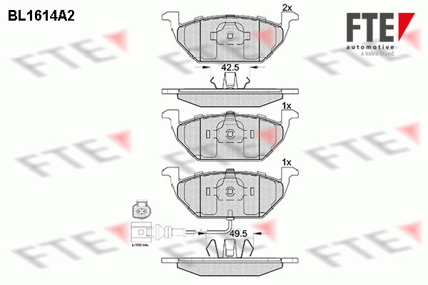 Set placute frana,frana disc 9010250 FTE