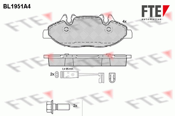 Set placute frana,frana disc 9010536 FTE