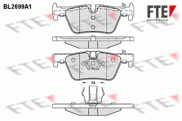 Set placute frana,frana disc 9010927 FTE