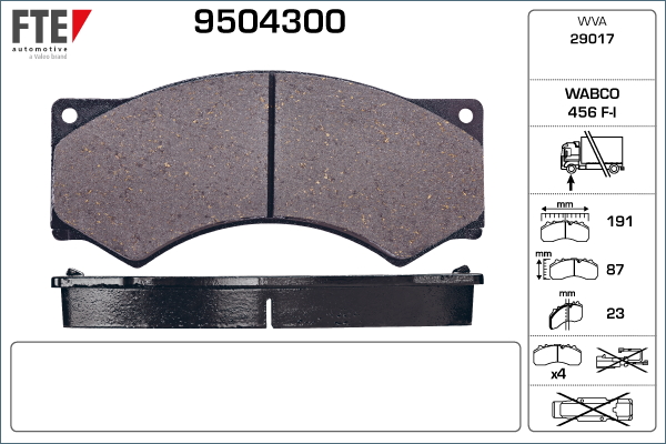 Set placute frana,frana disc 9504300 FTE