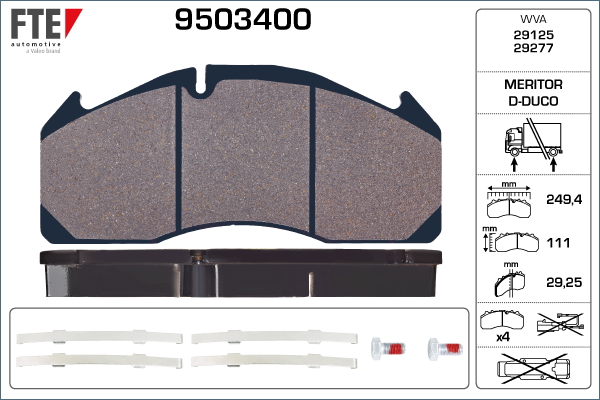 Set placute frana,frana disc 9503400 FTE