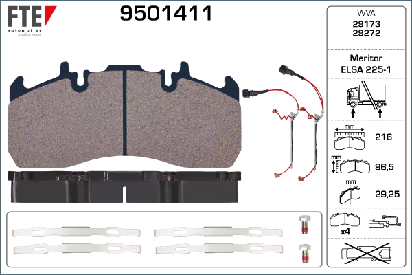 Set placute frana,frana disc 9501411 FTE