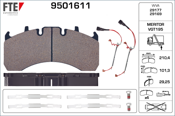 Set placute frana,frana disc 9501611 FTE