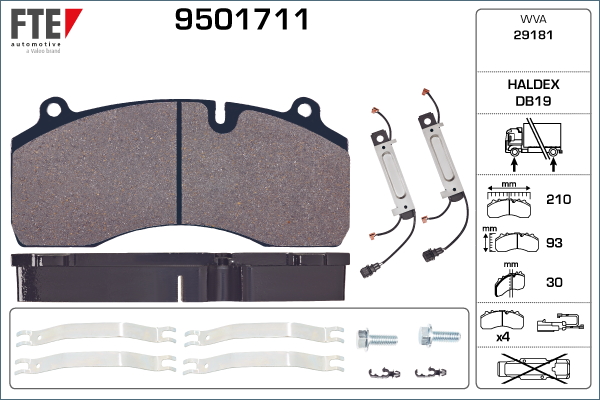 Set placute frana,frana disc 9501711 FTE