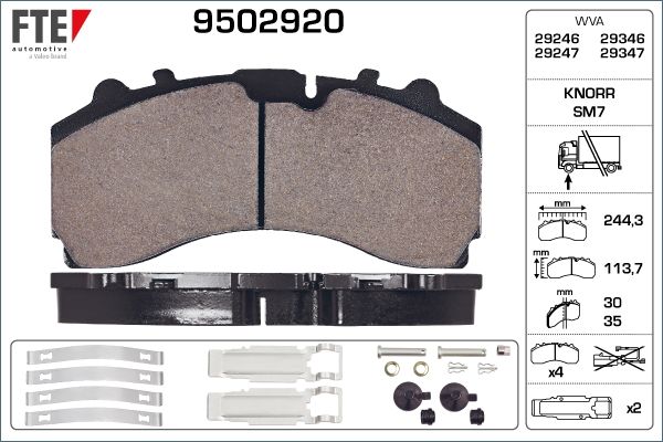 Set placute frana,frana disc 9502920 FTE