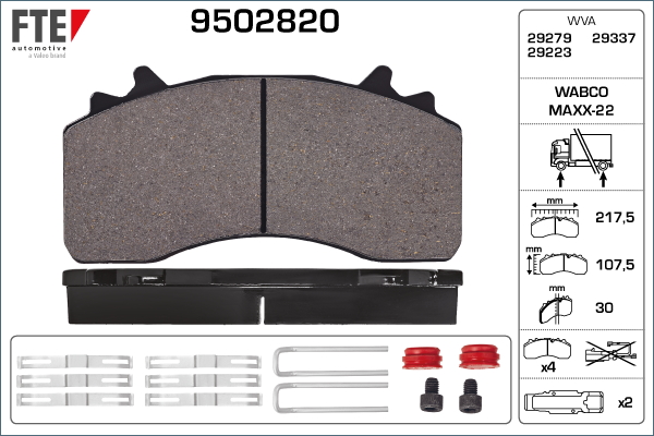 Set placute frana,frana disc 9502820 FTE