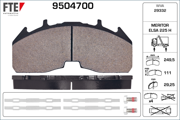 Set placute frana,frana disc 9504700 FTE