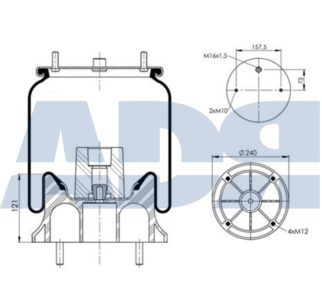 Burduf, suspensie pneumatica 51304340 ADR