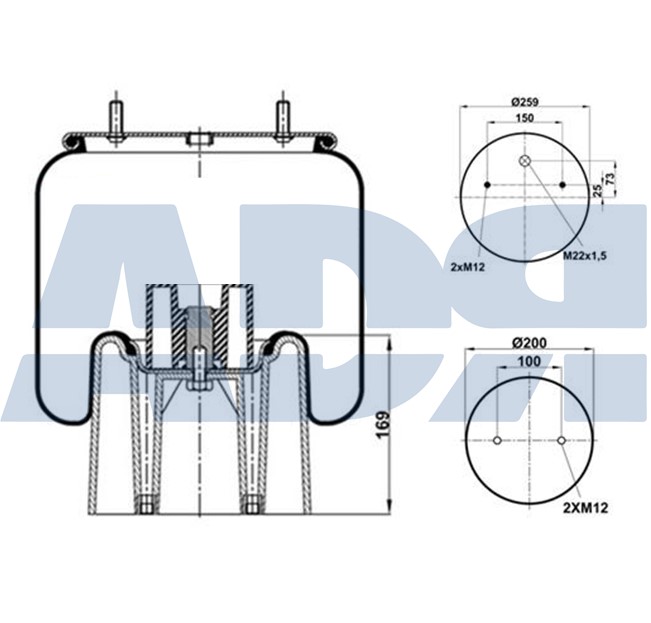 Burduf, suspensie pneumatica 51304603 ADR