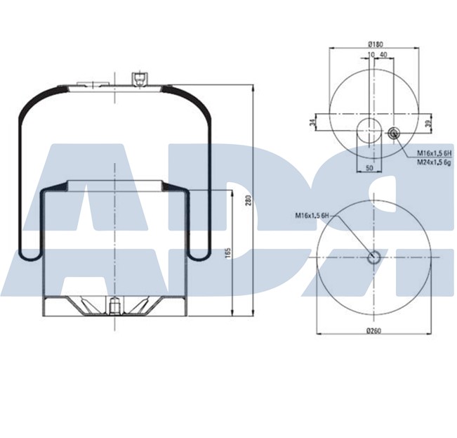 Burduf, suspensie pneumatica 51307212 ADR