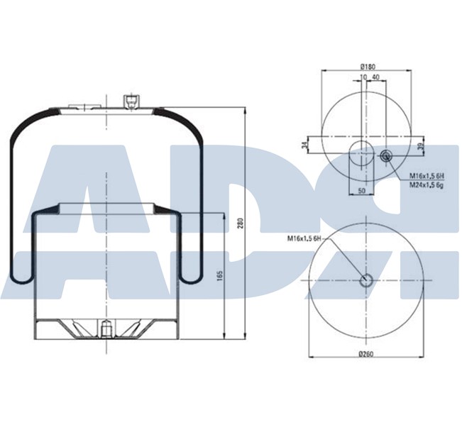 Burduf, suspensie pneumatica 51307221 ADR
