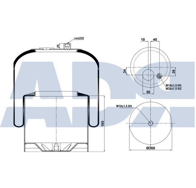 Burduf, suspensie pneumatica 51307613 ADR