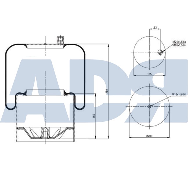 Burduf, suspensie pneumatica 51328900 ADR