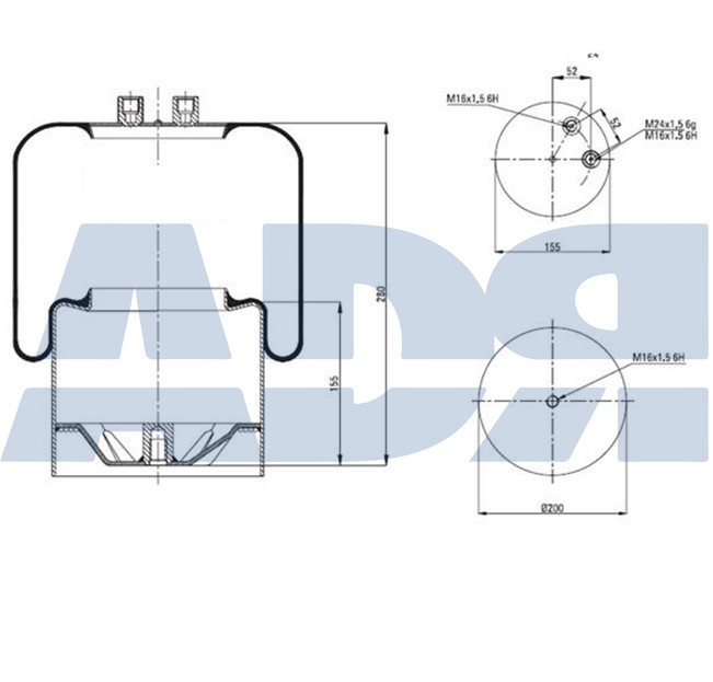 Burduf, suspensie pneumatica 51328901 ADR