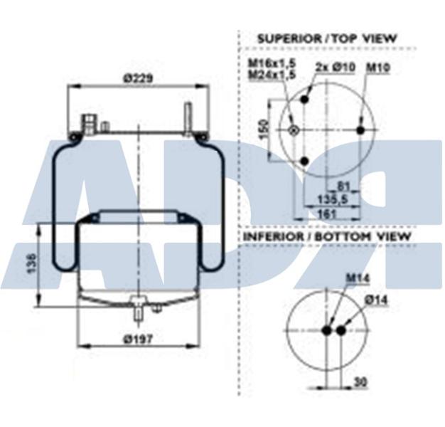 Burduf, suspensie pneumatica 51345000 ADR
