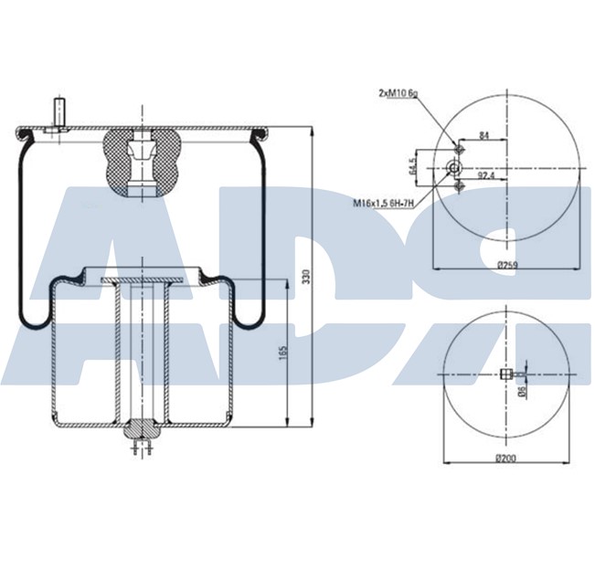 Burduf, suspensie pneumatica 51360201 ADR