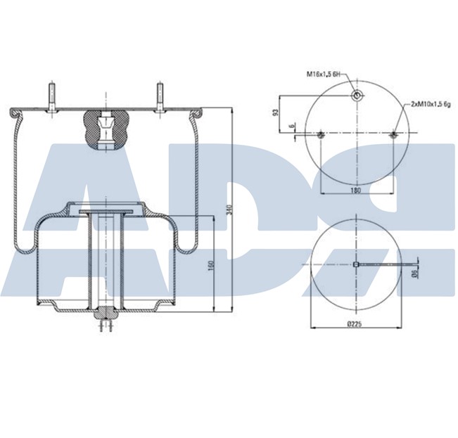 Burduf, suspensie pneumatica 51360700 ADR