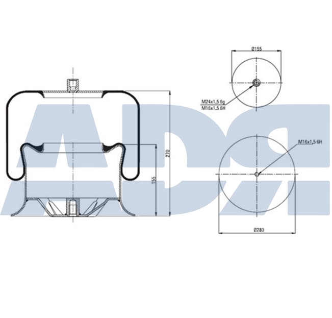 Burduf, suspensie pneumatica 51364600 ADR