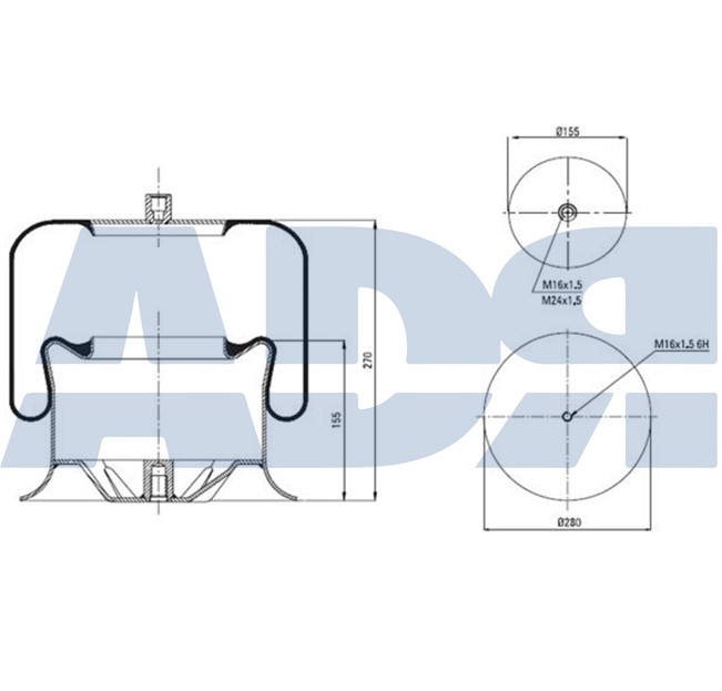 Burduf, suspensie pneumatica 51364700 ADR