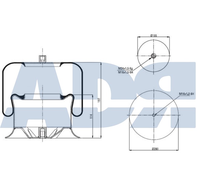 Burduf, suspensie pneumatica 51364810 ADR