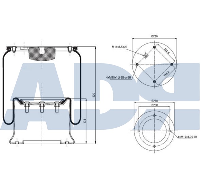 Burduf, suspensie pneumatica 51370206 ADR