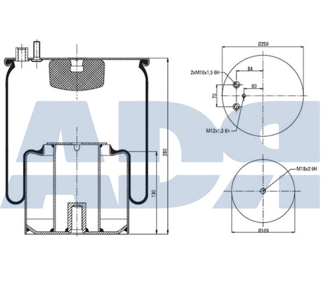 Burduf, suspensie pneumatica 51377104 ADR