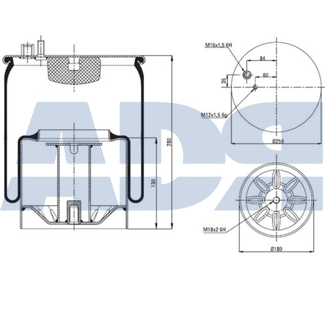 Burduf, suspensie pneumatica 51377305 ADR