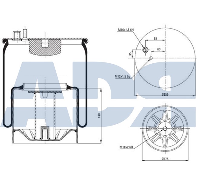 Burduf, suspensie pneumatica 51377401 ADR
