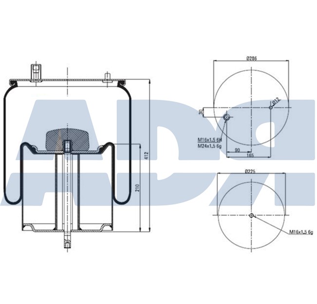 Burduf, suspensie pneumatica 51380119 ADR