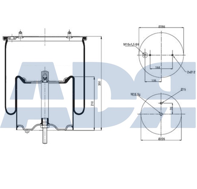 Burduf, suspensie pneumatica 51380201 ADR