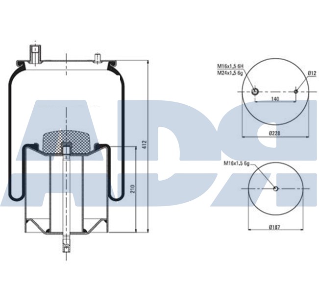 Burduf, suspensie pneumatica 51380405 ADR
